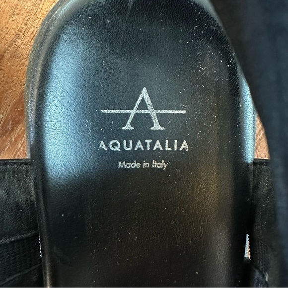 Aquatalia Emmet Patent Leather Ankle Strap Sandals Black Made in Italy - Picture 9 of 11